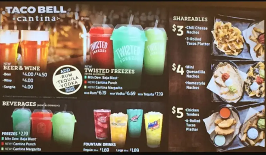 Taco Bell Drinks Menu