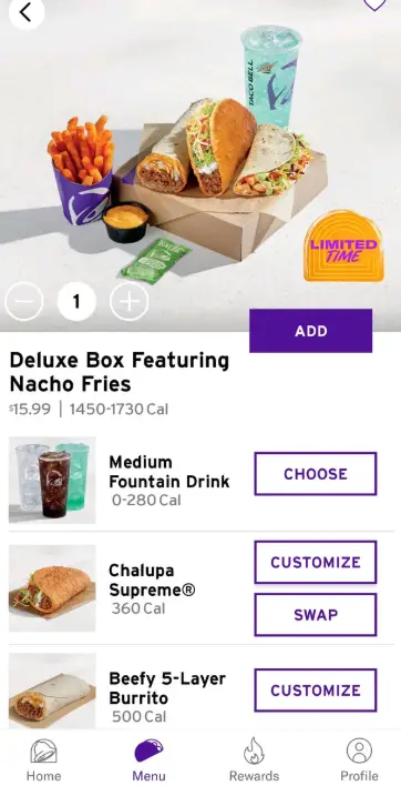 Taco Bell Featured Menu